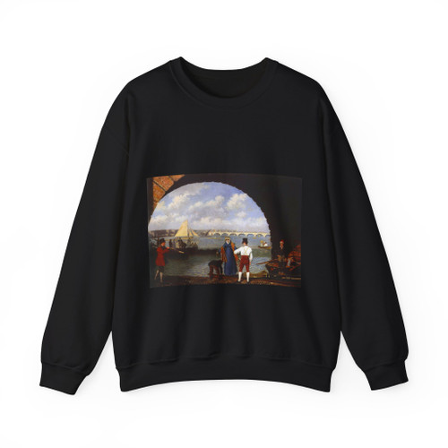AGASSE, Jacques-Laurent - Landing at Westminster Bridge (Artwork) Crewneck Sweatshirt