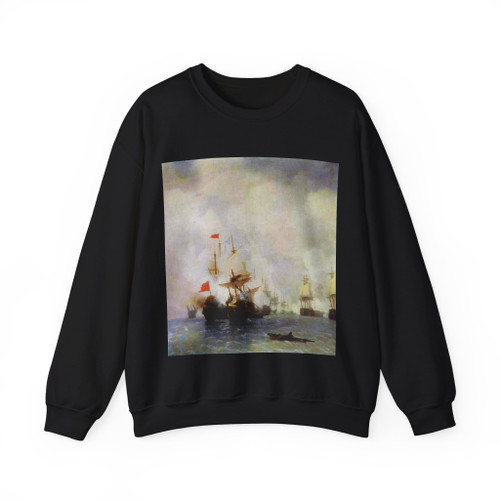AIVAZOVSKY, Ivan Konstantinovich - The Battle in the Chios Channel (Artwork) Crewneck Sweatshirt