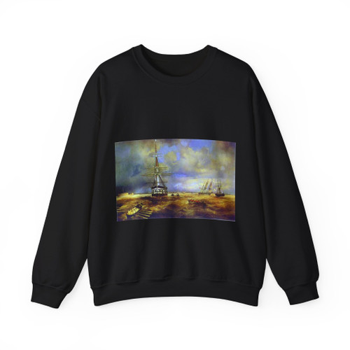 AIVAZOVSKY, Ivan Konstantinovich - The Roads at Kronstadt (Artwork) Crewneck Sweatshirt