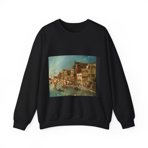 GUARDI, Francesco - Guardi View on the Cannaregio Canal, Venice (Artwork) Crewneck Sweatshirt