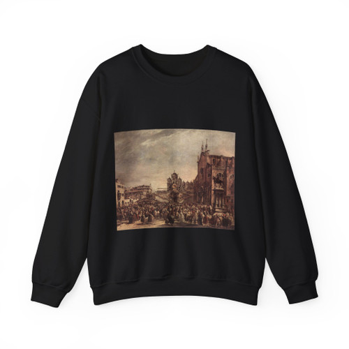 GUARDI, Francesco - Pope Pius VI Blessing the People on Campo Santi Giovanni e Paolo (Artwork) Crewneck Sweatshirt