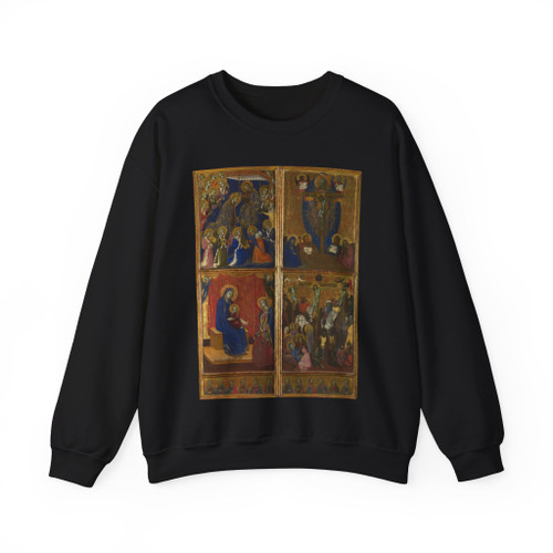 BARNABA da Modena - Scenes of the Virgin; The Trinity; The Crucifixion (Artwork) Crewneck Sweatshirt