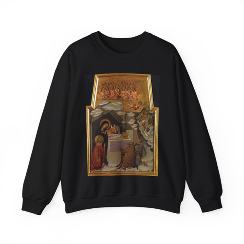 BARTOLO DI FREDI - Nativity and Adoration of the Shepherds (Artwork) Crewneck Sweatshirt