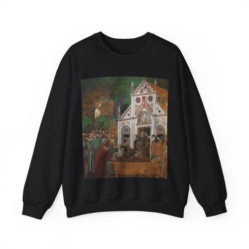 GIOTTO di Bondone - 23. St. Francis Mourned by St. Clare (Artwork) Crewneck Sweatshirt