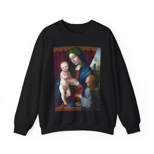FRANCIA, Francesco - The Virgin and Child with an Angel (Artwork) Crewneck Sweatshirt