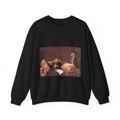 BASCHENIS, Evaristo - Still-life with Musical Instruments1 (Artwork) Crewneck Sweatshirt