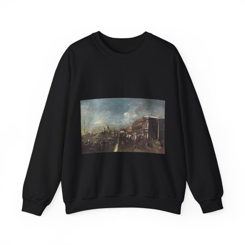 GUARDI, Francesco - View of the Molo towards the Santa Maria della Salute (Artwork) Crewneck Sweatshirt