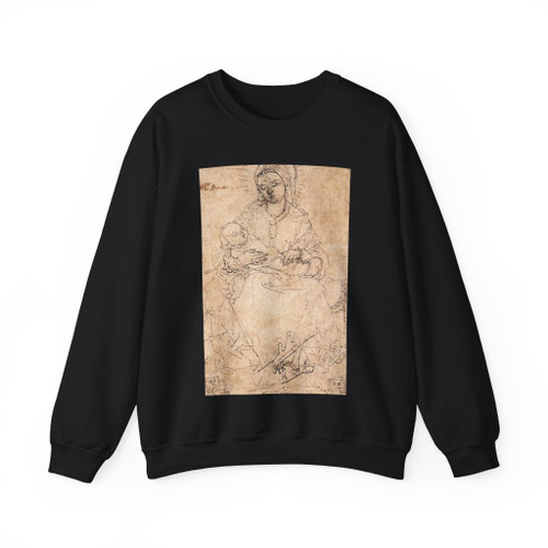 DURER, Albrecht - Madonna and Child on a Stone Bench (Artwork) Crewneck Sweatshirt
