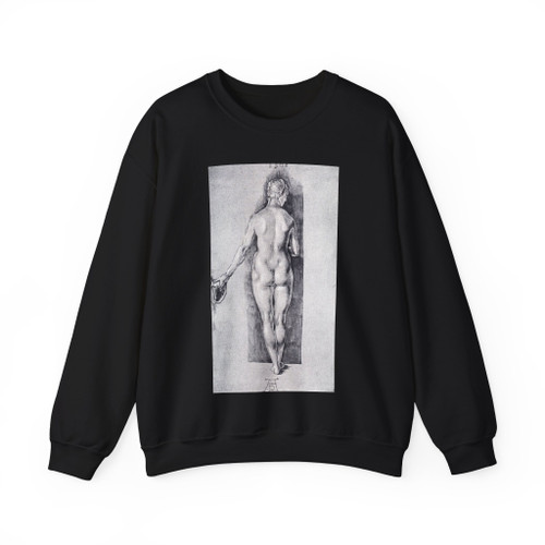 DURER, Albrecht - Rear View of a Female Nude Holding A Cap (Artwork) Crewneck Sweatshirt