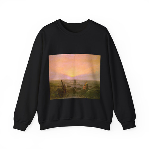 FRIEDRICH, Caspar David - Moon Rising over the Sea (Artwork) Crewneck Sweatshirt