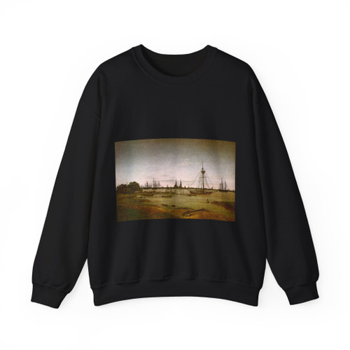 FRIEDRICH, Caspar David - Port by Moonlight (Artwork) Crewneck Sweatshirt