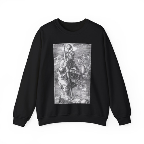 DURER, Albrecht - St Christopher Facing to the Right (Artwork) Crewneck Sweatshirt