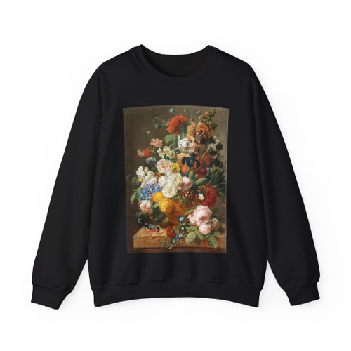 ELIAERTS, Jan Frans - Bouquet of Flowers in a Sculpted Vase (Artwork) Crewneck Sweatshirt
