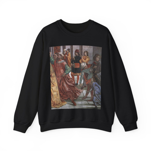 GHIRLANDAIO, Domenico -1.leftt wall- Marriage of Mary (detail)2 (Artwork) Crewneck Sweatshirt