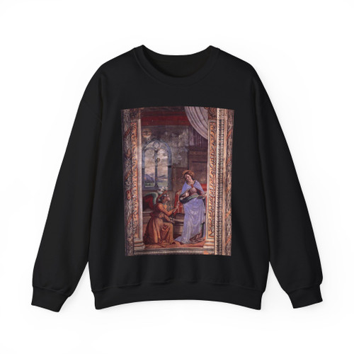 GHIRLANDAIO, Domenico -3.rear wall and vaults- Annunciation (Artwork) Crewneck Sweatshirt