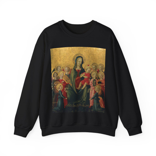 FRANCESCO d'Antonio - Madonna and Child with Music-Making Angels (Artwork) Crewneck Sweatshirt