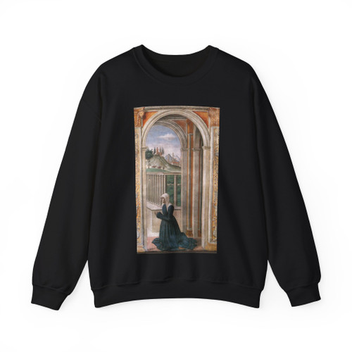 GHIRLANDAIO, Domenico - Donor Francesca Pitti-Tornabuoni (Artwork) Crewneck Sweatshirt