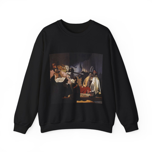 GALEN, Nicolaes van - Count Willem III Presides over the Execution of the Dishonest Bailiff in 1336 (Artwork) Crewneck Sweatshirt