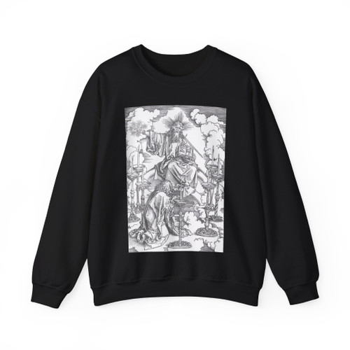 DURER, Albrecht - 2. St John's Vision of Christ and the Seven Candlesticks (Artwork) Crewneck Sweatshirt