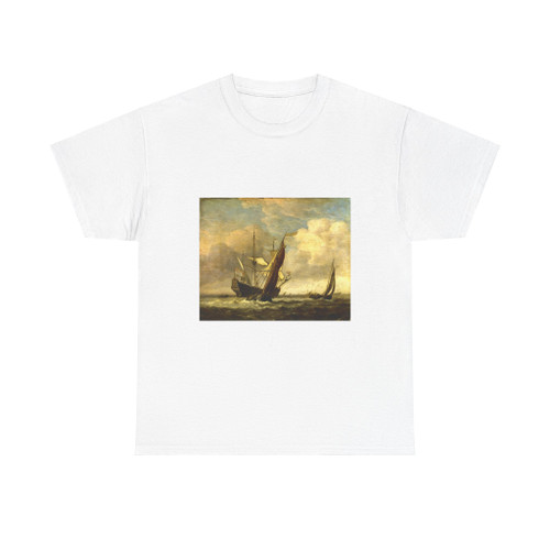 VELDE, Willem van de, the Younger - Two Small Vessels and a Dutch Man-of-War in a Breeze (Artwork) T-Shirt