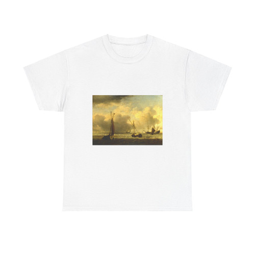 VELDE, Willem van de, the Younger - Dutch Ships and Small Vessels Offshore in a Breeze (Artwork) T-Shirt