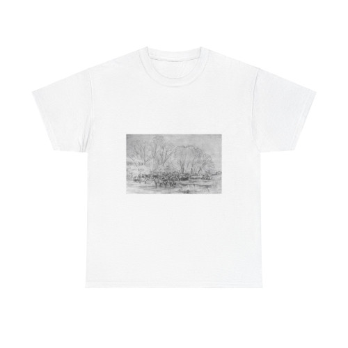 SHISKIN, Ivan Ivanovich - Herd a stream 1870 (Artwork) T-Shirt