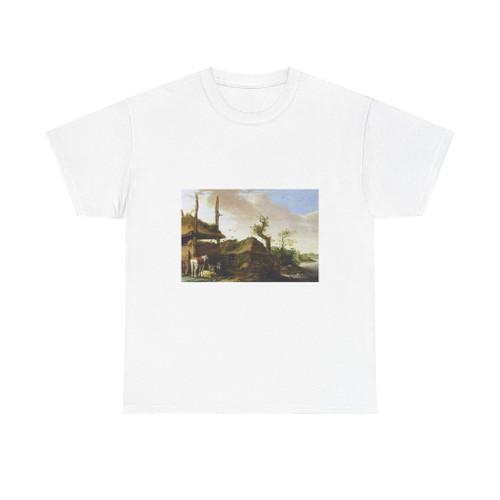 SAFTLEVEN, Cornelis - A Farmstead Near a Stream (Artwork) T-Shirt