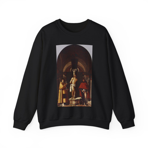 BUONCONSIGLIO, Giovanni - St Sebastian with St Roch and St Lawrence (Artwork) Crewneck Sweatshirt