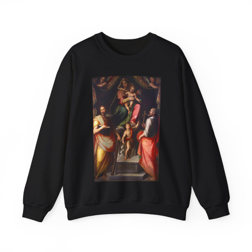 BUTTERI, Giovanni Maria - Madonna and Child Enthroned with Saints (Artwork) Crewneck Sweatshirt