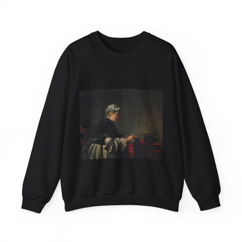 CHARDIN, Jean-Baptiste-Simeon - Woman Taking Tea (Artwork) Crewneck Sweatshirt