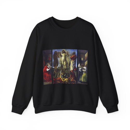 BOTTICELLI, Sandro - Transfiguration, St Jerome, St Augustine (Artwork) Crewneck Sweatshirt