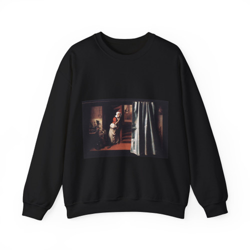 MAES, Nicolaes - Eavesdropper with a Scolding Woman (Artwork) Crewneck Sweatshirt
