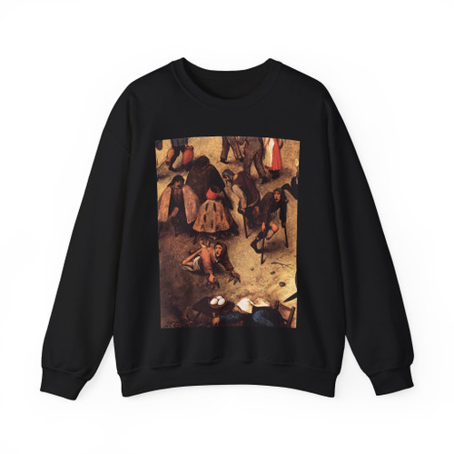 BRUEGEL, Pieter the Elder - The Fight between Carnival and Lent (detail)5 (Artwork) Crewneck Sweatshirt