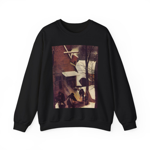 BRUEGEL, Pieter the Elder - The hunters in the snow (detail 2) (Artwork) Crewneck Sweatshirt