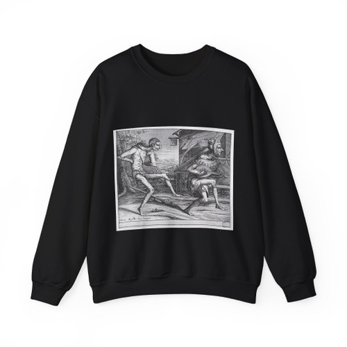 BRUEGEL, Pieter the Elder - Two fools of the carnival (Artwork) Crewneck Sweatshirt