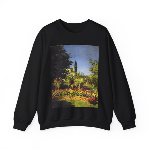 MONET, Claude - Garden in Flower at Sainte Adresse (Artwork) Crewneck Sweatshirt