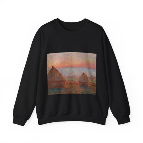 MONET, Claude - Haystacks at Giverny the evening sun (Artwork) Crewneck Sweatshirt