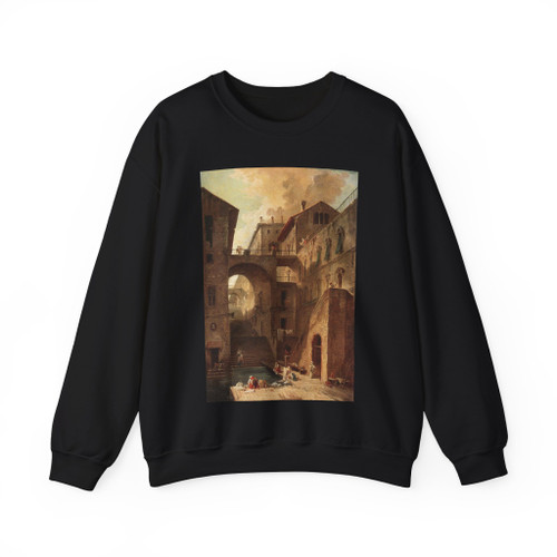 ROBERT, Hubert - Washerwomen (Artwork) Crewneck Sweatshirt