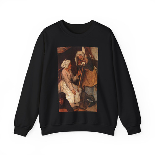 BRUEGHEL, Pieter the Younger - Proverbs (detail)3 (Artwork) Crewneck Sweatshirt