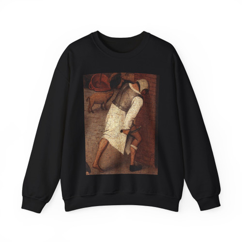 BRUEGHEL, Pieter the Younger - Proverbs (detail)4 (Artwork) Crewneck Sweatshirt