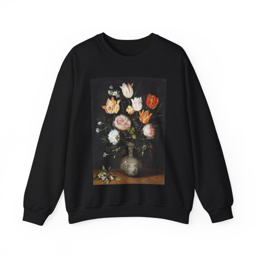 BRUEGHEL, Jan the Younger - Still-Life of Flowers (Artwork) Crewneck Sweatshirt