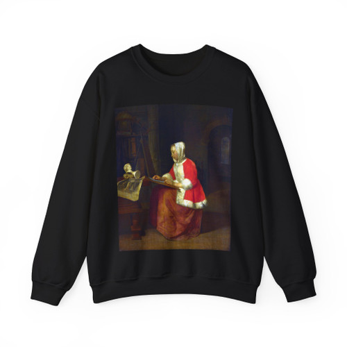 METSU, Gabriel - A Young Woman seated drawing (Artwork) Crewneck Sweatshirt