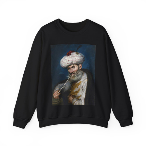 CERUTI, Giacomo - Portrait of a Smoking Man in Oriental Habit (Artwork) Crewneck Sweatshirt