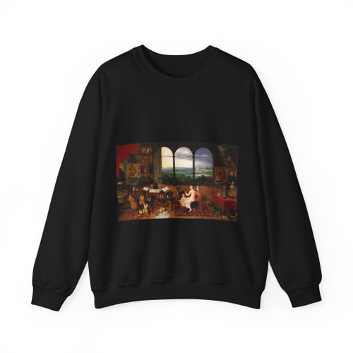 BRUEGHEL, Jan the Elder - 2.religious theme - The Sense of Hearing (Artwork) Crewneck Sweatshirt