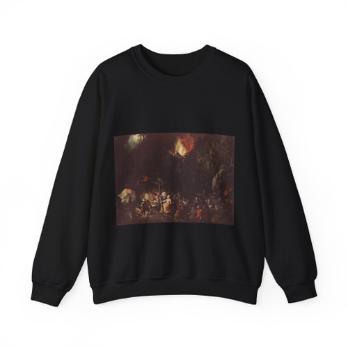 BRUEGHEL, Jan the Elder - 2.religious theme - Temptation of St Anthony (Artwork) Crewneck Sweatshirt