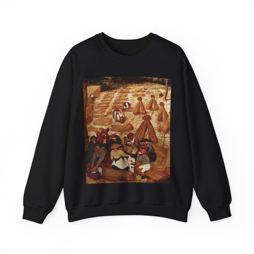 BRUEGEL, Pieter the Elder - 07.Months Series - The Corn Harvest (detail)4 (Artwork) Crewneck Sweatshirt