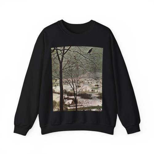 BRUEGEL, Pieter the Elder - 07.Months Series - The Hunters in the Snow (detail)2 (Artwork) Crewneck Sweatshirt