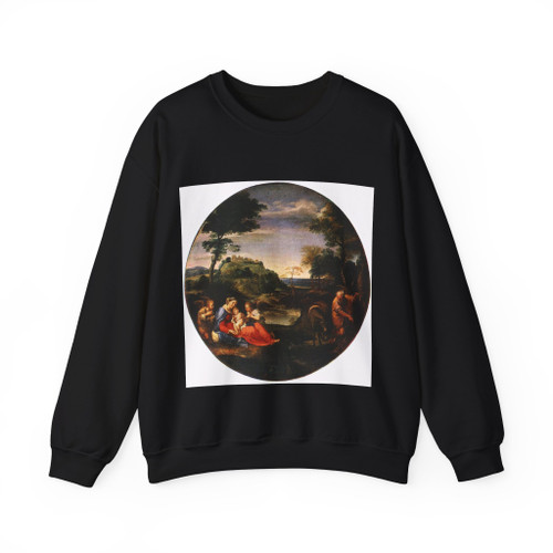 CARRACCI, Annibale - Rest on Flight into Egypt (Artwork) Crewneck Sweatshirt