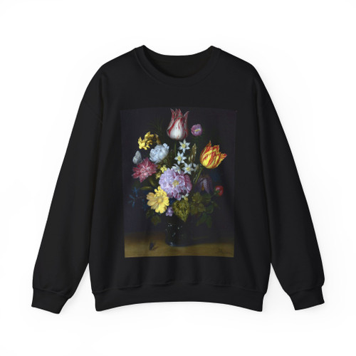 BOSSCHAERT, Ambrosius the Elder - Flowers in a Glass Vase (Artwork) Crewneck Sweatshirt