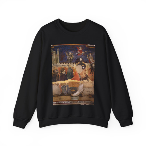 LORENZETTI, Ambrogio  - Good and Bad-Allegory of Bad Government (detail) (Artwork) Crewneck Sweatshirt
